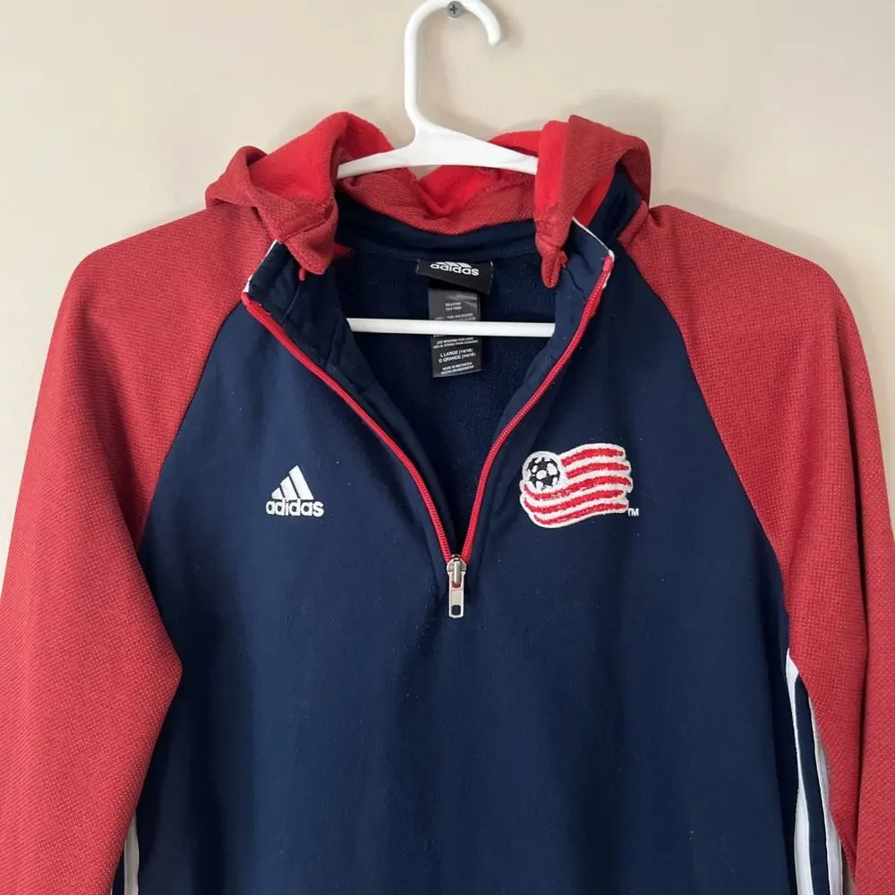 Adidas New England Revolution Men’s Large Red/White/Blue quarter zip